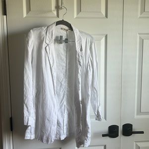 White linen blazer